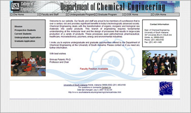 USA Department of Chemical Engineering