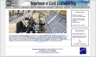 USA Department of Civil Engineering